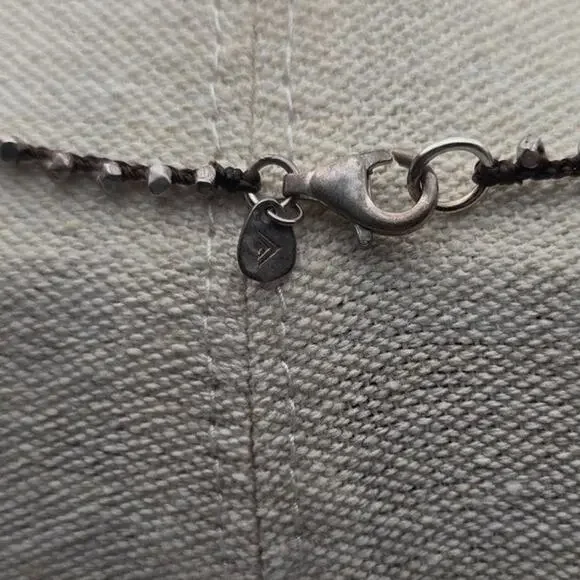 Silpada Silver Beaded Vintage Necklace and Charm CZ 925 Pendant Signed